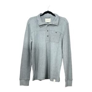 Upwest Waffle Knit Pullover Men Small Gray NWT